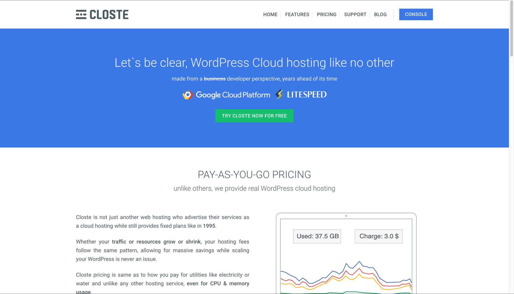 Archived Closte homepage captured by the Wayback Machine in June 2026